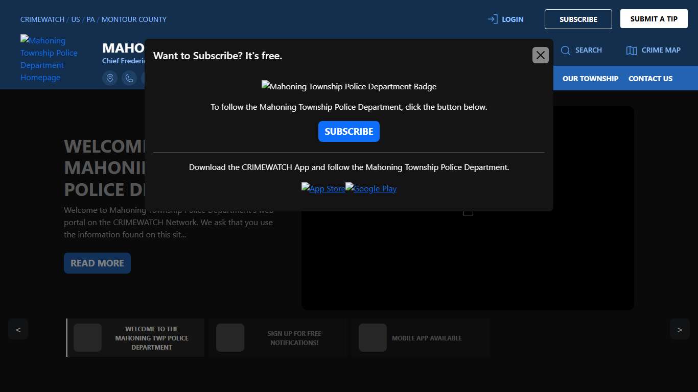 Mahoning Township Police Department Montour County